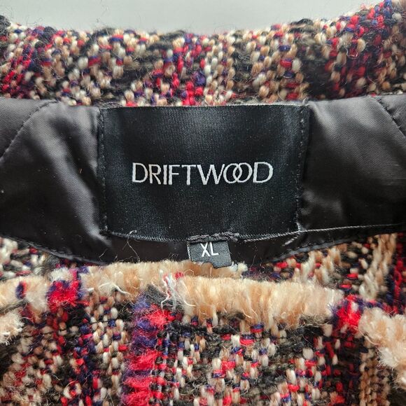 Anthro Driftwood XL Tweed Blazer Jacket Open Front Multi Color Office Wool Blend - Picture 2 of 7